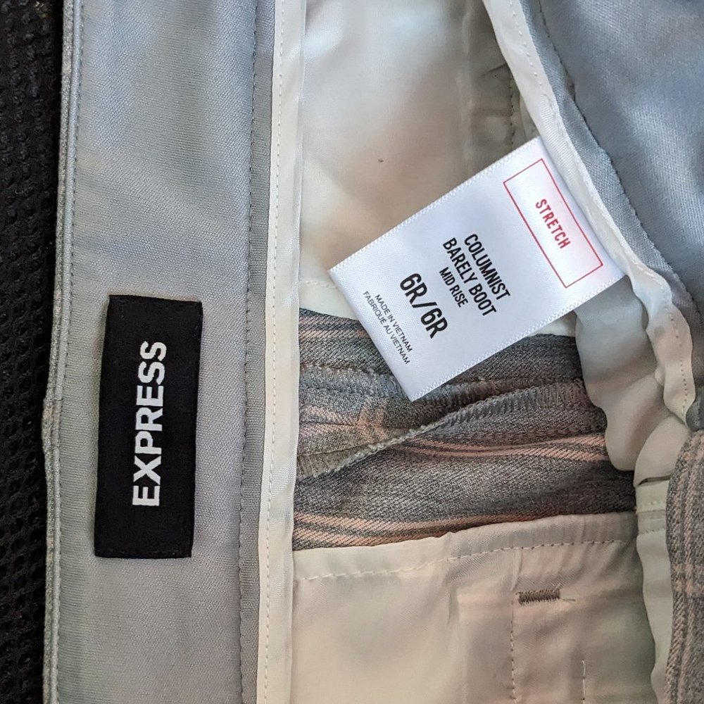 Express Columnist Mid Rise Plaid Bootcut Pant - Picture 5 of 6